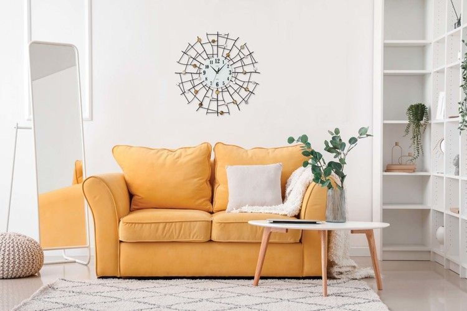 Zegar ścienny duży HJ98 nowoczesny. Nowoczesny zegar ścienny z ozdobnymi koralikami z masy perłowej.  (2).jpg