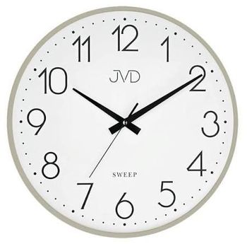 Stylowy zegar ścienny JVD z zieloną, plastikową obudową i białą tarczą. Kwarcowy, z płynącą wskazówką, średnica 35 cm, grubość 4 cm (2).jpg