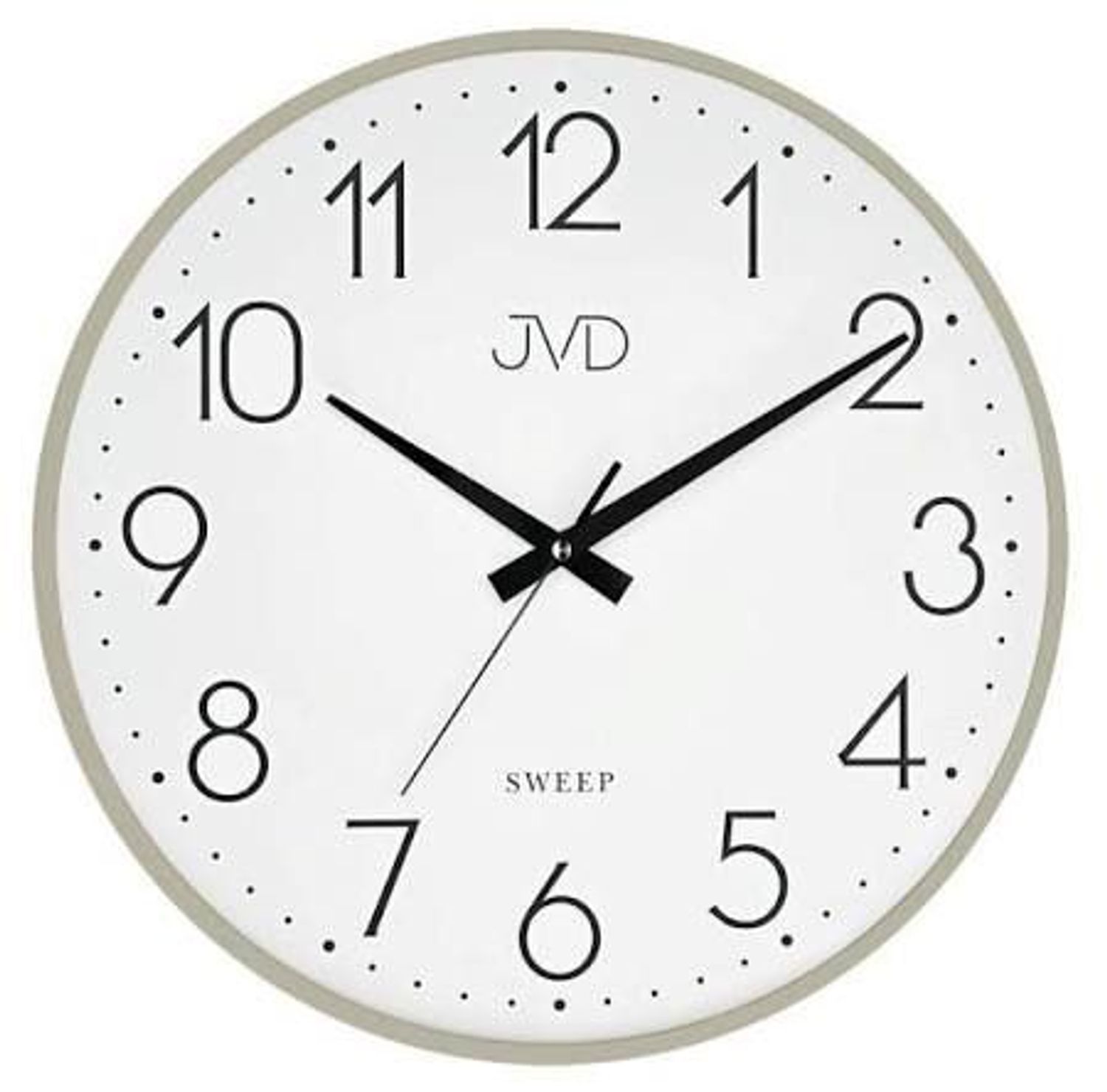 Stylowy zegar ścienny JVD z zieloną, plastikową obudową i białą tarczą. Kwarcowy, z płynącą wskazówką, średnica 35 cm, grubość 4 cm (2).jpg