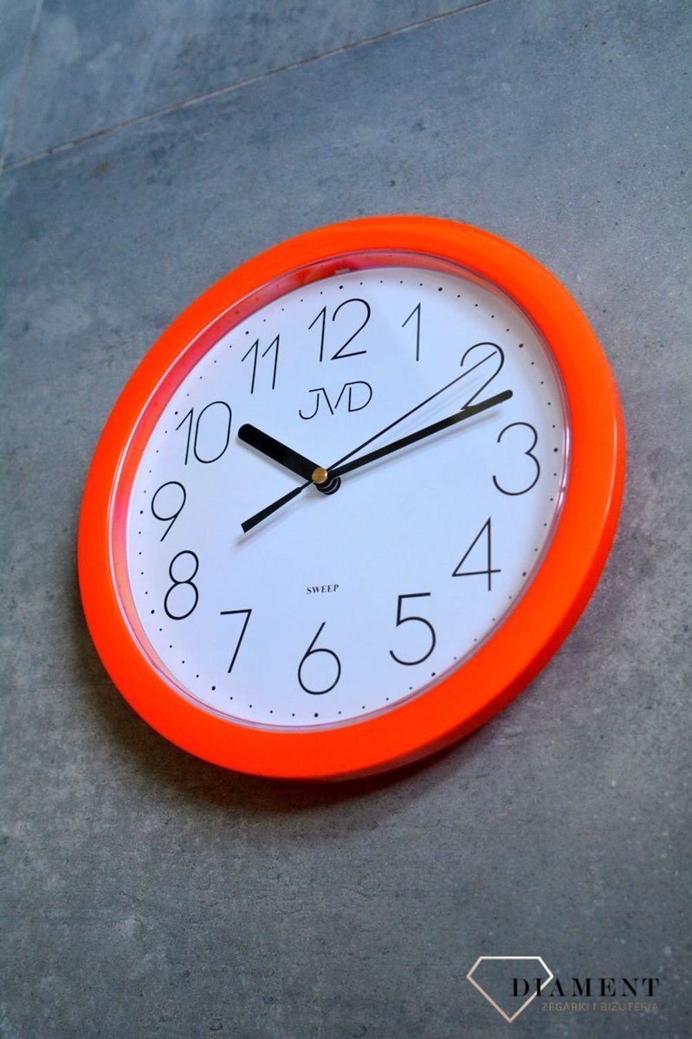 Zegar na ścianę pomarańczowy 25 cm Jvd HP612.11 ✓Zegary ścienne w kolorze pomarańczowym✓ Zegar ścienny ✓Nowoczesne zegary (2).JPG