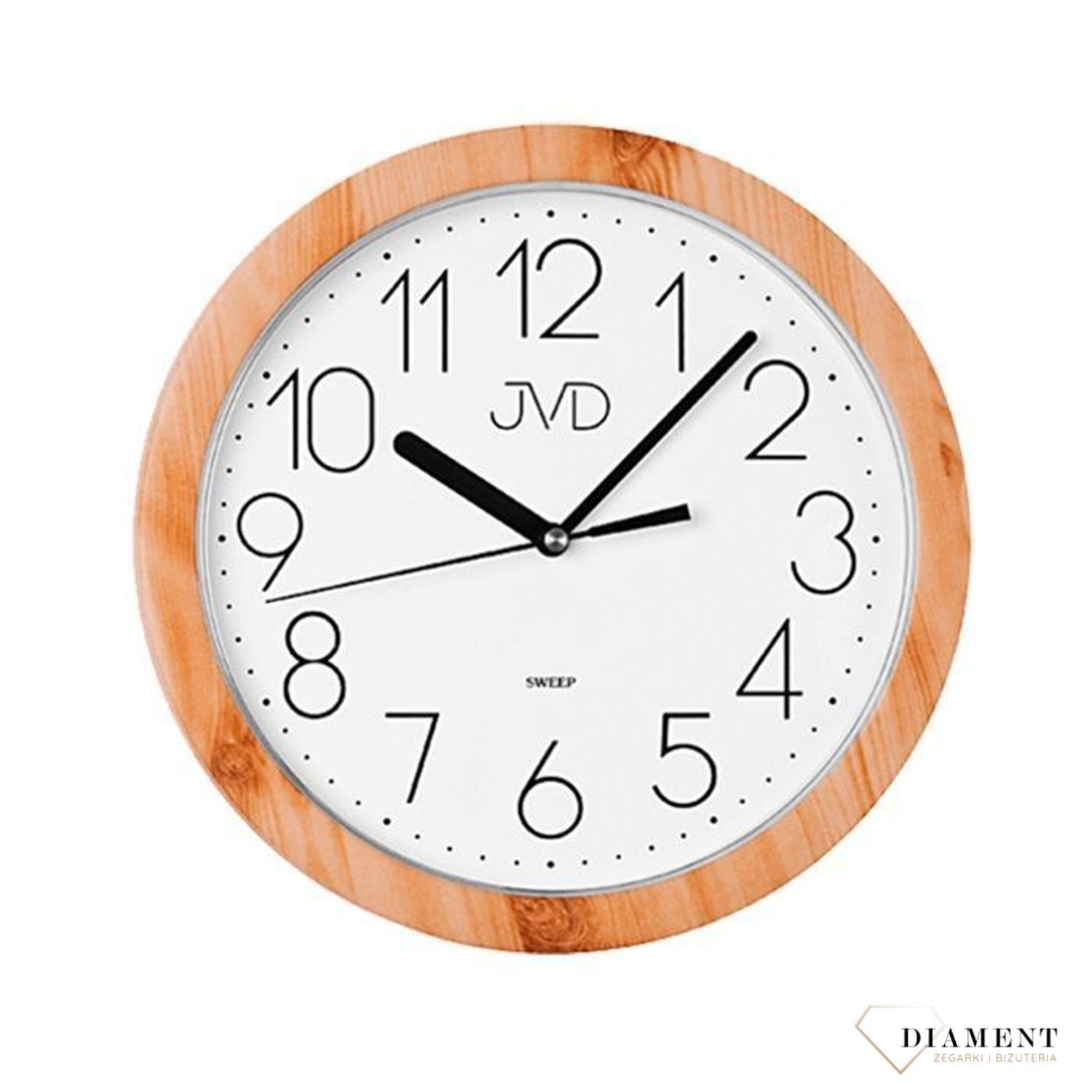 Zegar na ścianę tani imitacja drewna.jpg