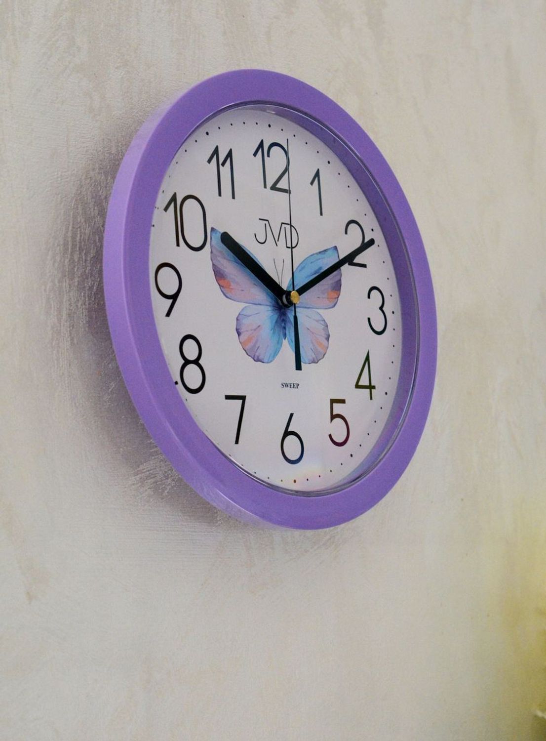 Zegar ścienny JVD fioletowy HP612.D11 cichy mechanizm 25 cm DIA-HP612.D11. Zegar ścienny okrągły. Zegar ścienny do kuchni. Zegar ścienny z cichym mechanizmem. Ścienny zegarek do pokoju..jpg