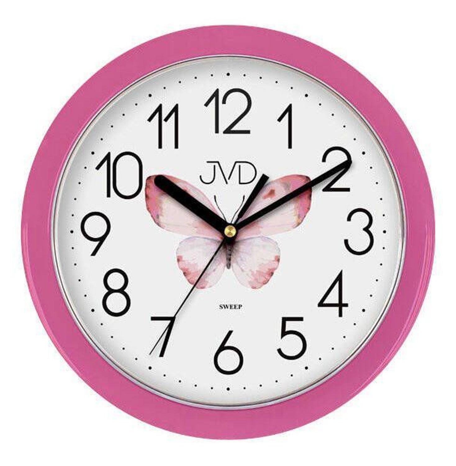 Zegar ścienny JVD różowy HP612.D12 cichy mechanizm 25 cm. Zegar ścienny okrągły. Zegar ścienny do kuchni. Zegar ścienny z cichym mechanizmem. Ścienny zegarek do pokoju..jpg