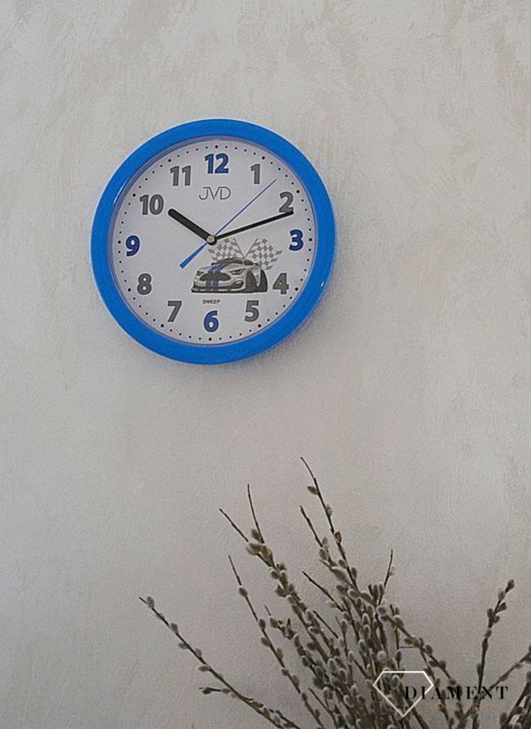 Zegar na ścianę dla dziecka Wyścigowy HP612 (2).jpg