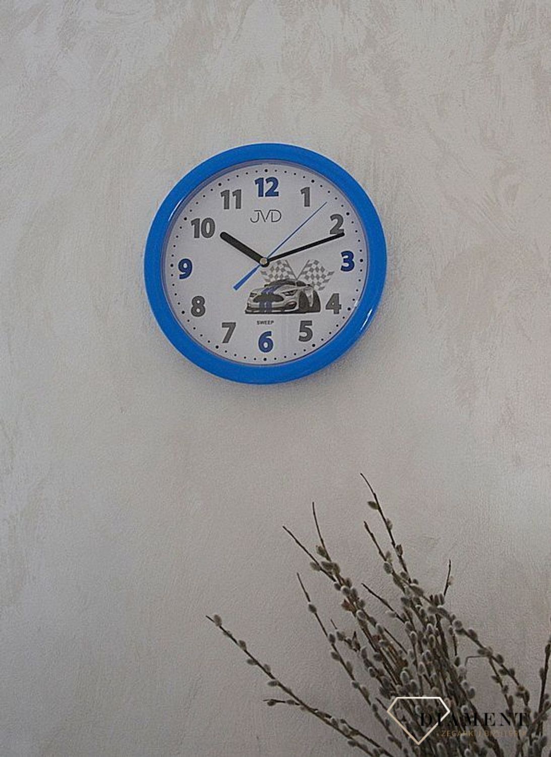 Zegar na ścianę dla dziecka Wyścigowy HP612 (2).jpg