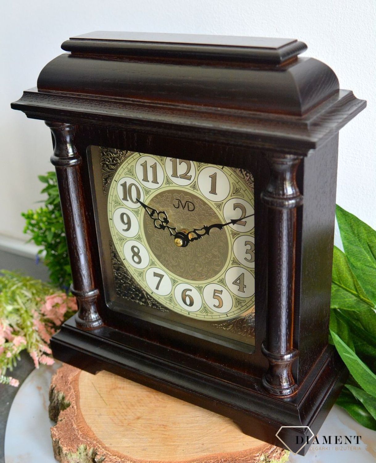 Zegar kominkowy drewniany JVD orzech Wenge HS16.2.jpg