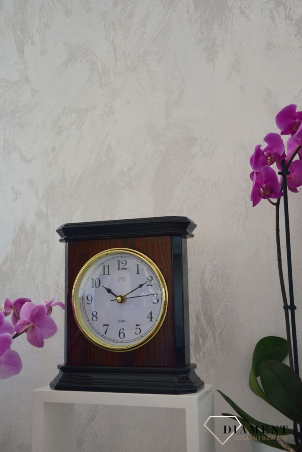 Zegar kominkowy drewniany JVD ciemny brąz wysoki połysk HS3208 ✅ Zegar kominkowy w kolorze ciemnego brązu na wysoki połysk ✅ (3).jpg