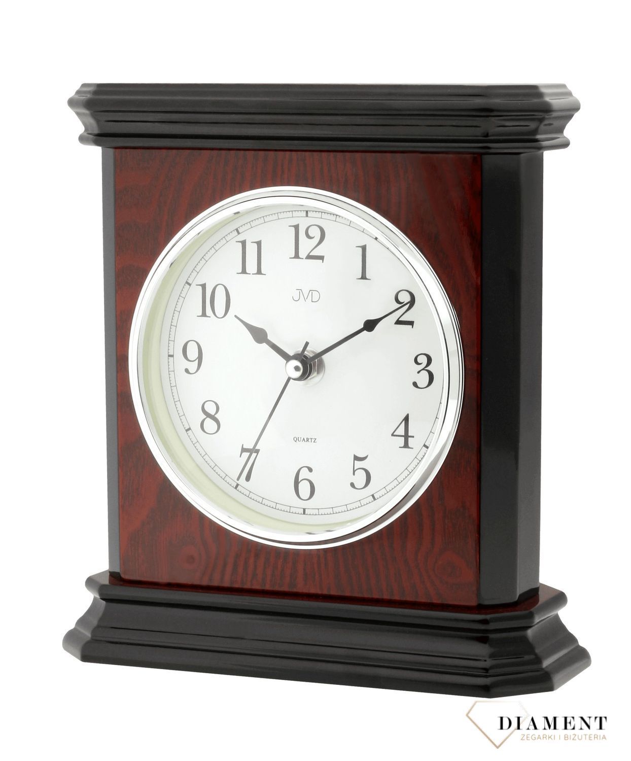 Zegar kominkowy drewniany JVD ciemny brąz wysoki połysk HS3208 ✅ Zegar kominkowy w kolorze ciemnego brązu na wysoki połysk ✅ (3).jpg