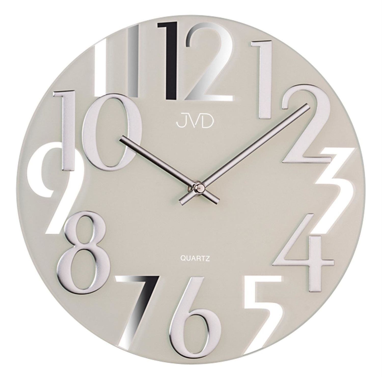 Nowoczesny zegar na ścianę do salonu 'Mleczne szkło' HT101.1.jpg