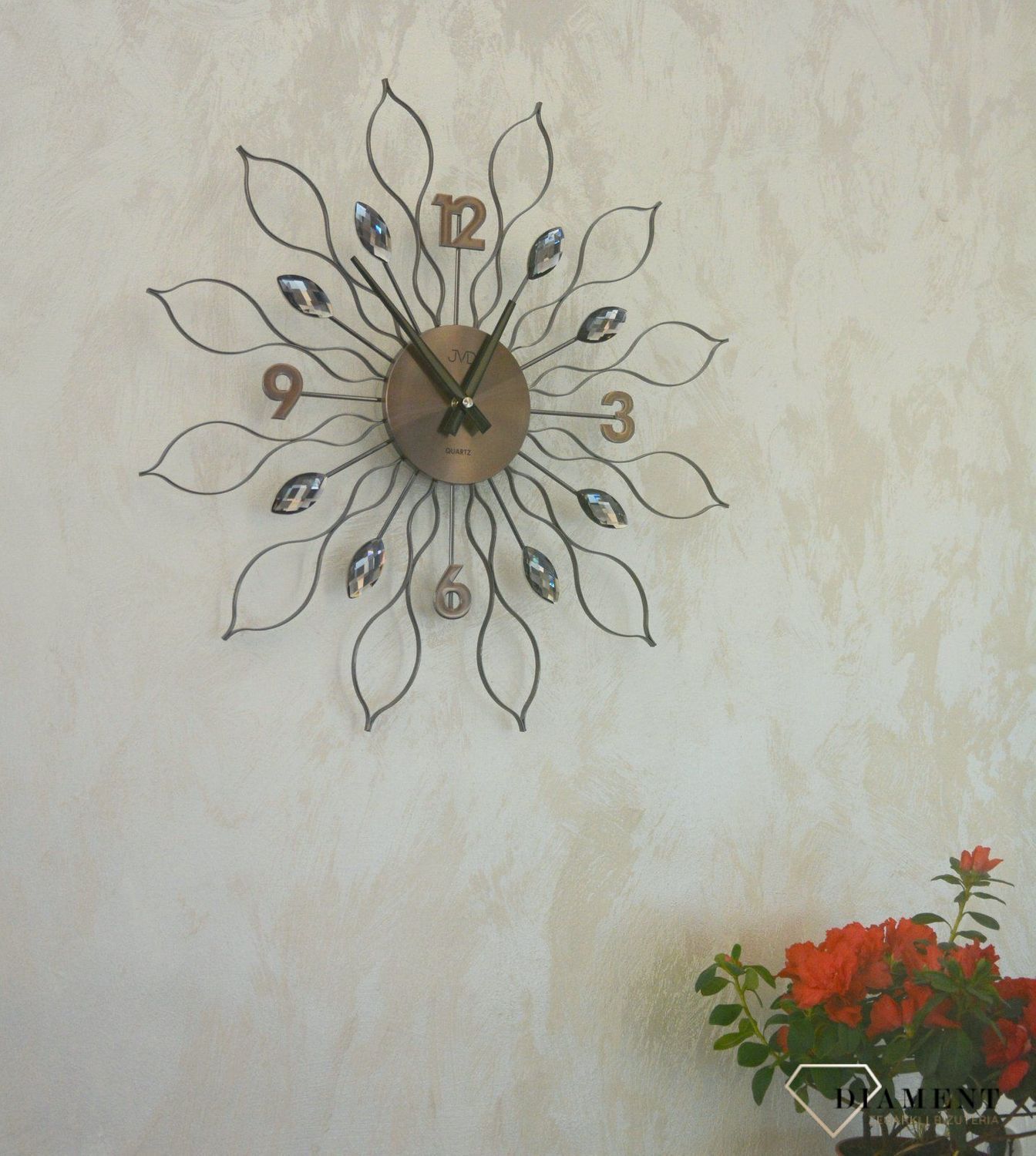 Zegar ścienny 49cm z kryształkami Cristal JVD HT105.2.jpg