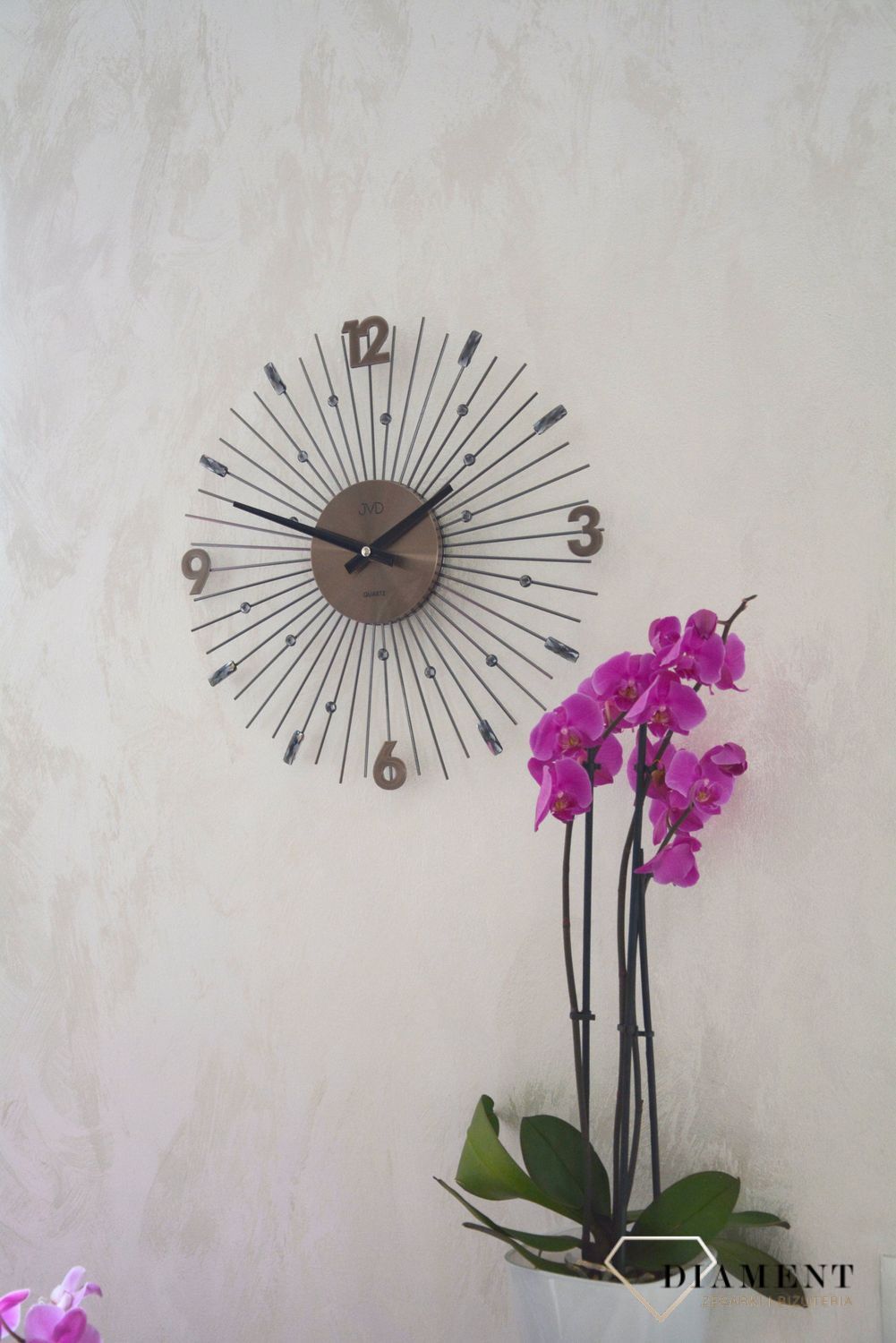 Zegar ścienny z kryształkami Cristal JVD HT107.3.jpg