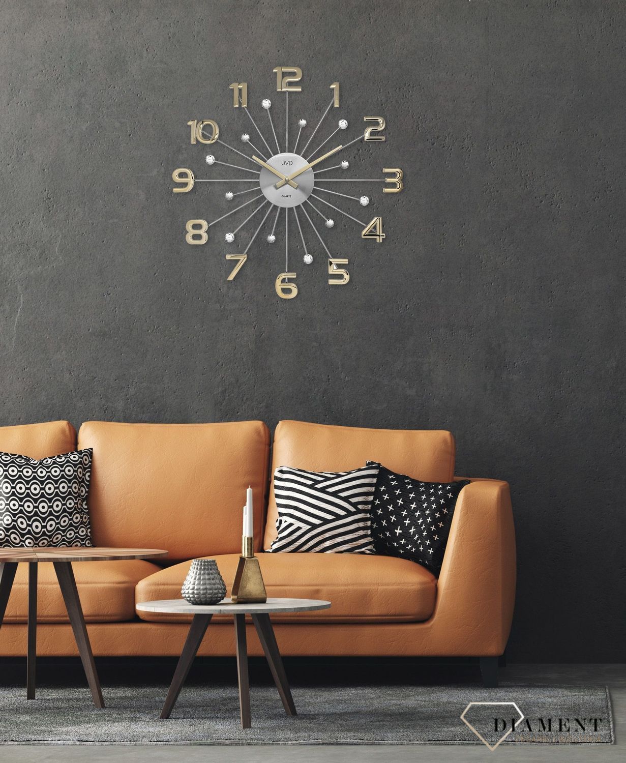 Zegar ścienny nowoczesny złoty 49 cm JVD HT109 (1).jpg