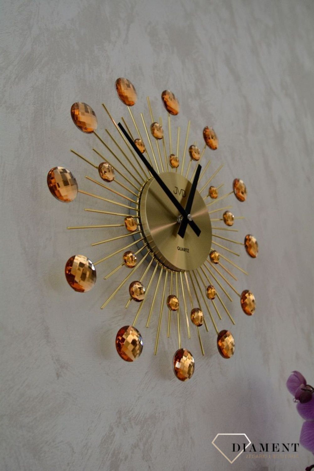 Zegar ścienny nowoczesny złoty 35 cm JVD HT111.2f.jpg