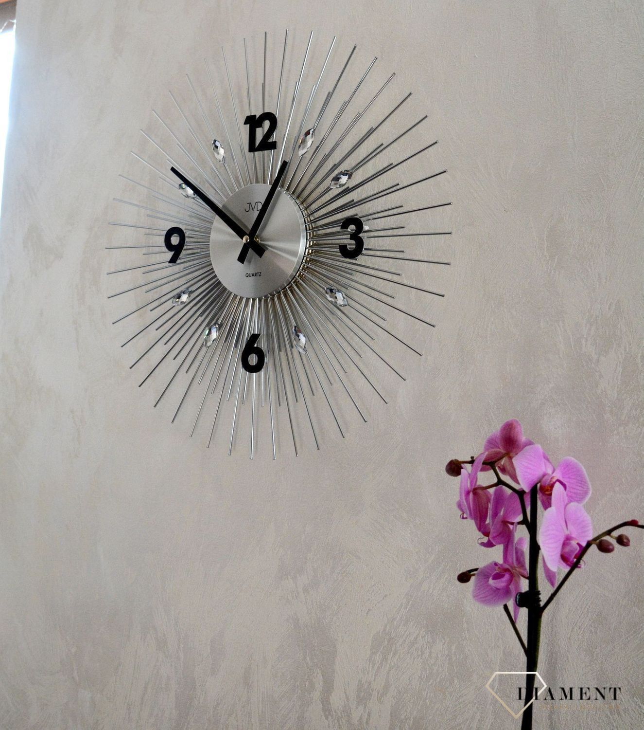 Zegar ścienny 45 cm z kryształkami Cristal HT114.1.jpg