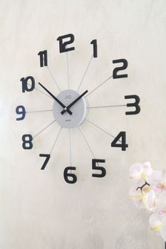 Zegar ścienny JVD HT119.3 – nowoczesny zegar analogowy, szary, metalowy (5).JPG