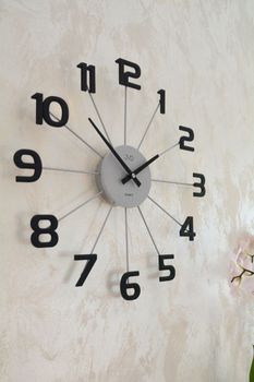 Zegar ścienny JVD HT119.3 – nowoczesny zegar analogowy, szary, metalowy (6).JPG