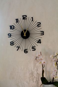 Zegar ścienny JVD HT120.1 – nowoczesny zegar kwarcowy, czarny, metalowy (1).JPG