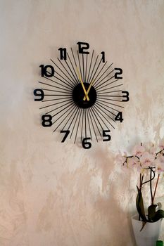 Zegar ścienny JVD HT120.1 – nowoczesny zegar kwarcowy, czarny, metalowy (3).JPG