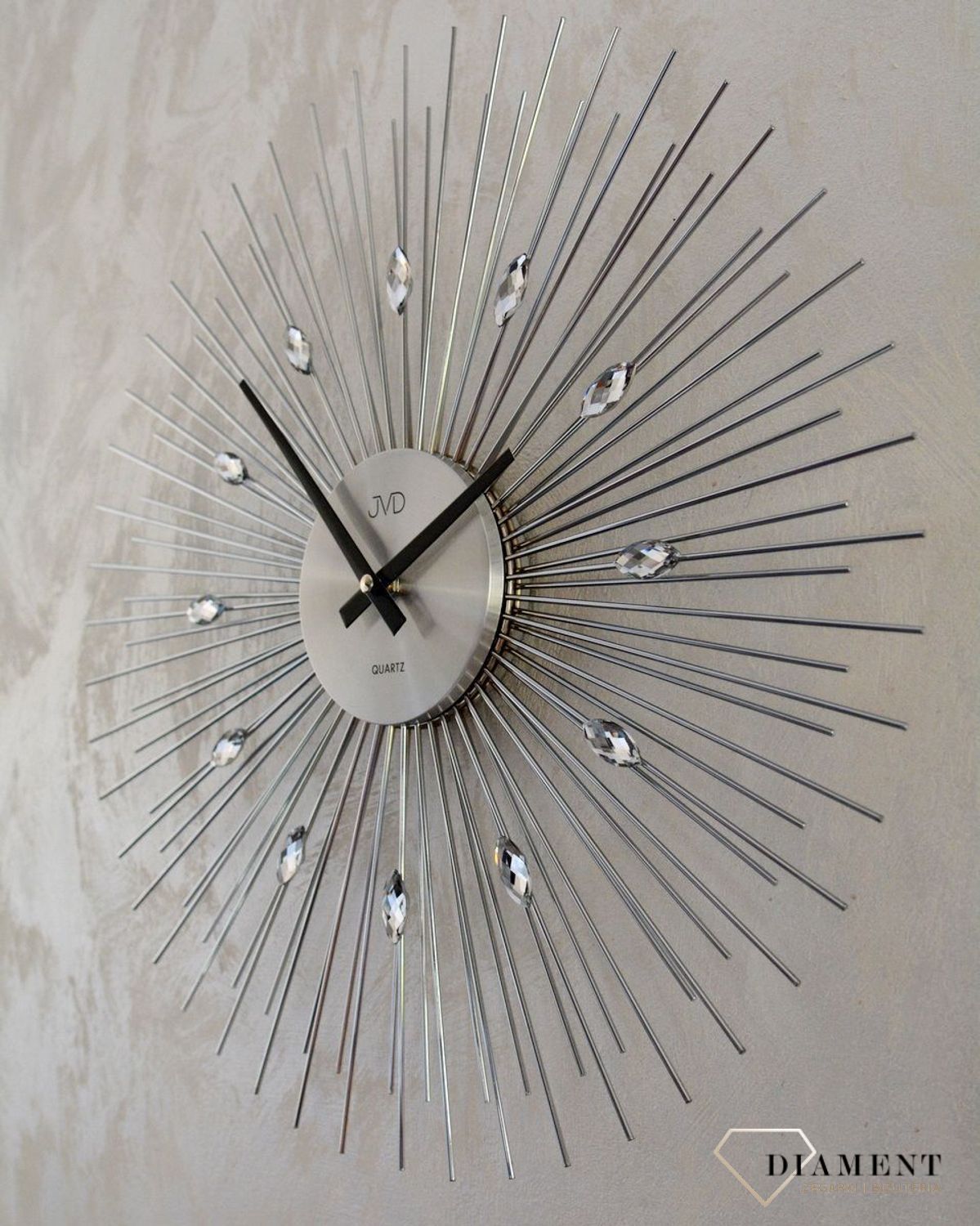 Zegar ścienny 49 cm z kryształkami JVD HT431.1.jpg
