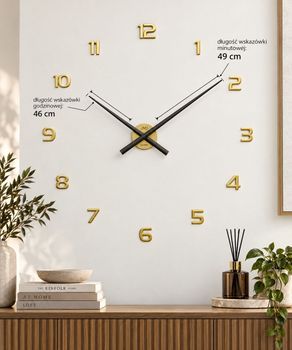 Zegar ścienny naklejany JVD HT465.2 czarno-złoty DIY 123.jpg
