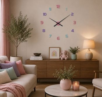Zegar ścienny naklejany JVD HT466.1 kolorowe cyferki – duży zegar dziecięcy 90 cm.jpg