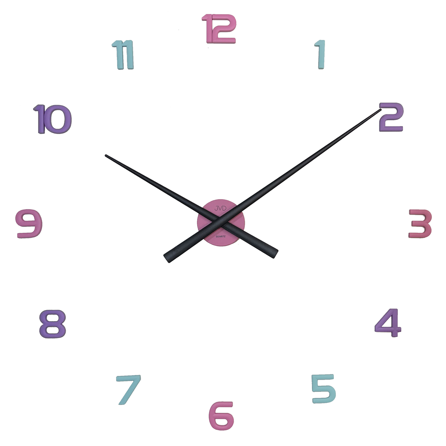 Zegar ścienny naklejany JVD HT466.1 'Kolorowe cyferki'.png