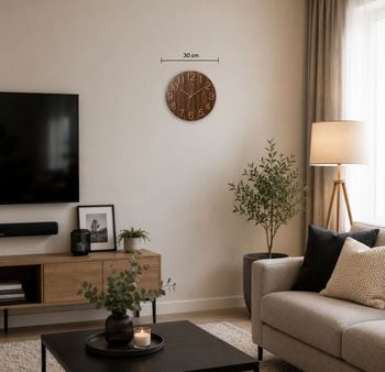 Zegar ścienny JVD HT98.8 30 cm – imitacja drewna, różowe złoto,.jpg