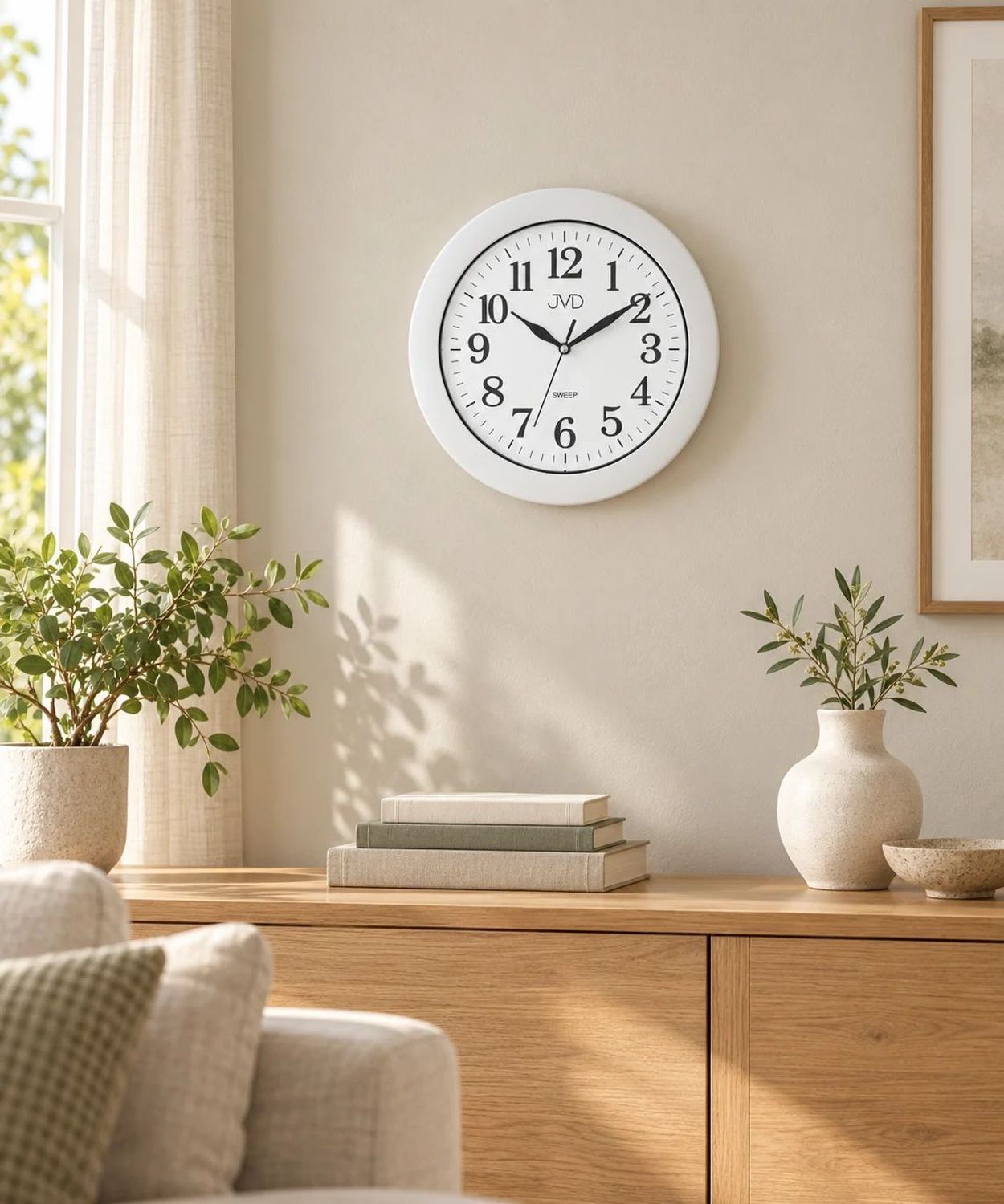 Zegar ścienny biały JVD HX2149.1 – płynąca wskazówka, średnica 30 cm (1).jpg