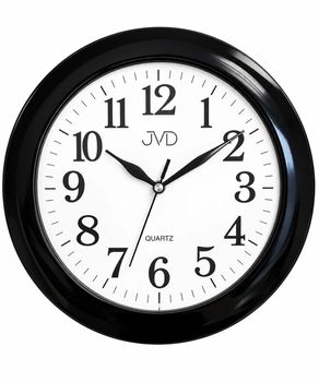 Zegar ścienny czarny JVD HX2149.2 – biała tarcza, płynąca wskazówka, 30 cm (1).jpg