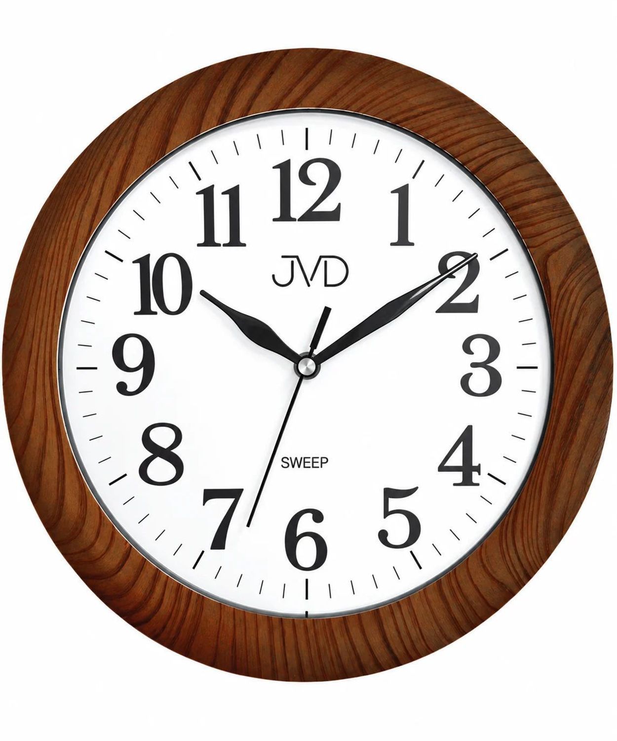 Zegar ścienny brązowy JVD HX2149.3 – biała tarcza, płynąca wskazówka, 30 cm (1).jpg