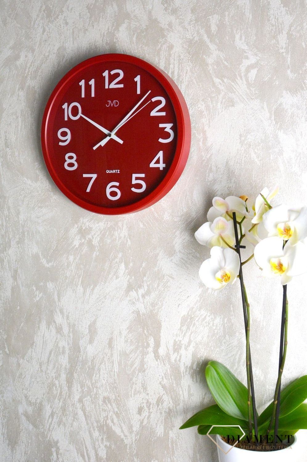 Zegar na ścianę do pokoju czerwony JVD HX2413 (2).jpg