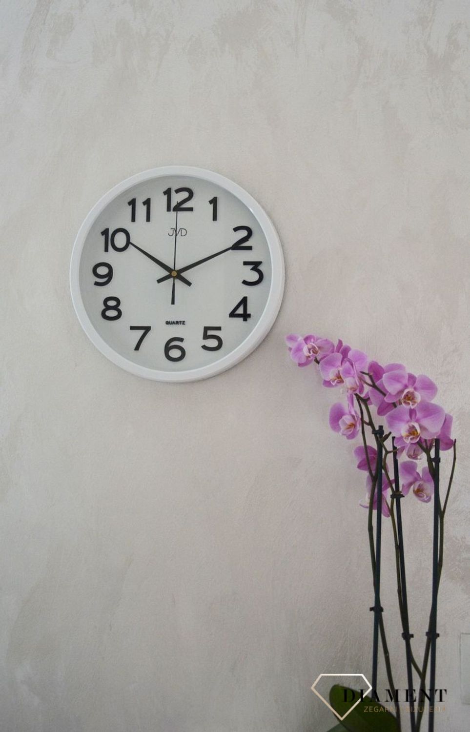 Zegar na ścianę do pokoju biały JVD ✓Zegary ścienne✓Zegar ścienny do salonu do zegary do biura ✓Nowoczesne zegary✓ (3).JPG