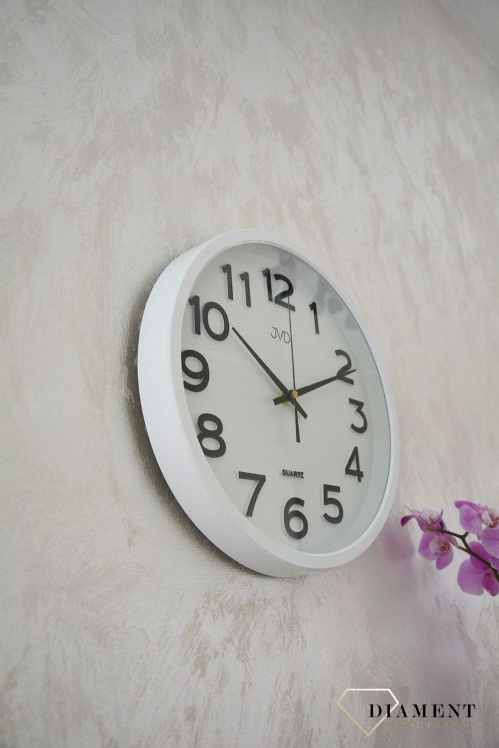 Zegar na ścianę do pokoju biały JVD ✓Zegary ścienne✓Zegar ścienny do salonu do zegary do biura ✓Nowoczesne zegary✓ (3).JPG