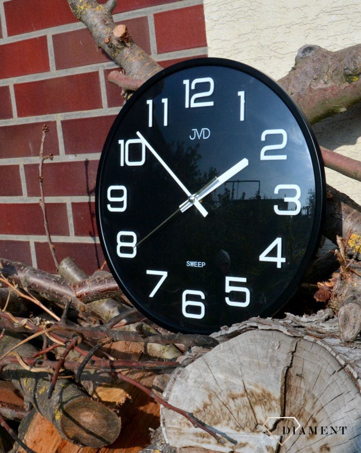 Zegar na ścianę do pokoju Czarny JVD HX2472.10.jpg