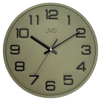 Zegar ścienny JVD HX2472.12 zielony – cichy kwarcowy zegar z płynącym sekundnikiem.jpg