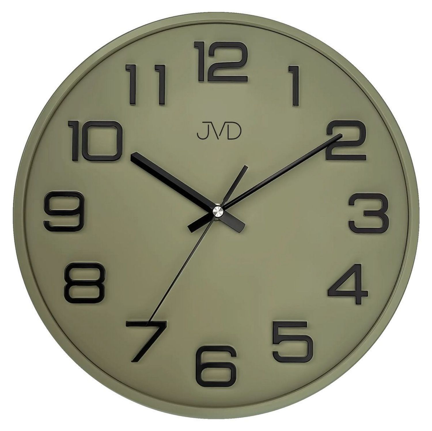 Zegar ścienny JVD HX2472.12 zielony – cichy kwarcowy zegar z płynącym sekundnikiem.jpg