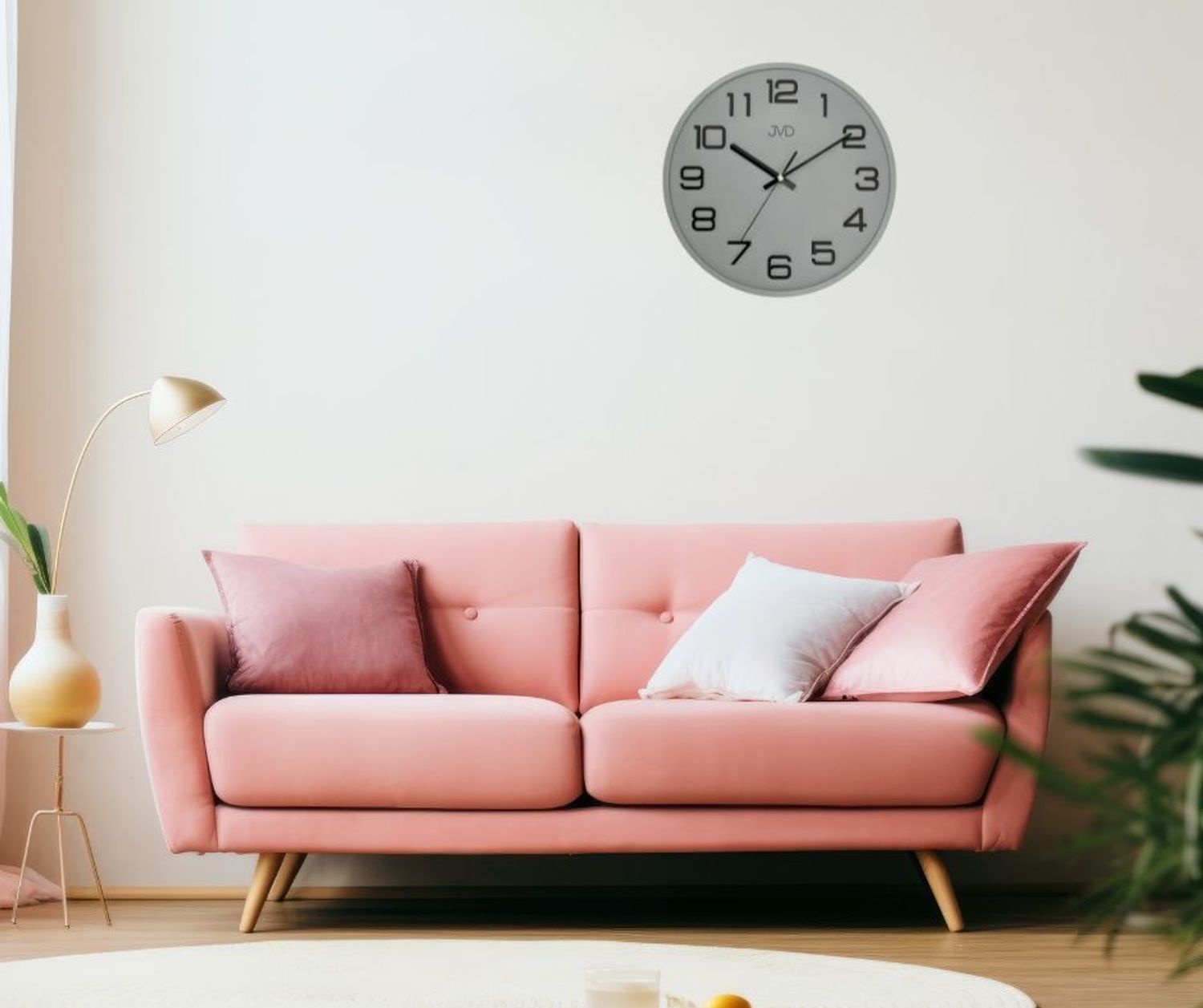 Zegar ścienny JVD HX2472.13 szary – cichy zegar kwarcowy z płynącym sekundnikiem.jpg