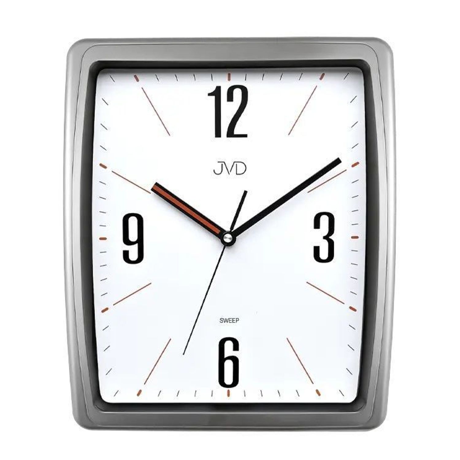 Zegar ścienny JVD prostokątny HX2496.1.  Zegar ścienny prostokątny. Zegar ścienny do kuchni. Zegar ścienny z cichym mechanizmem. Ścienny zegarek do pokoju..jpg