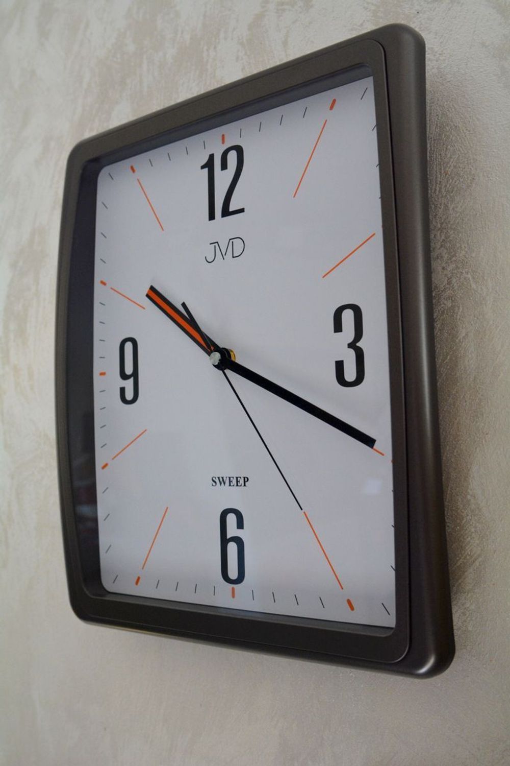 Zegar ścienny JVD prostokątny HX2496.2. Zegar ścienny prostokątny. Zegar ścienny do kuchni. Zegar ścienny z cichym mechanizmem. Ścienny zegarek do pokoju..jpg