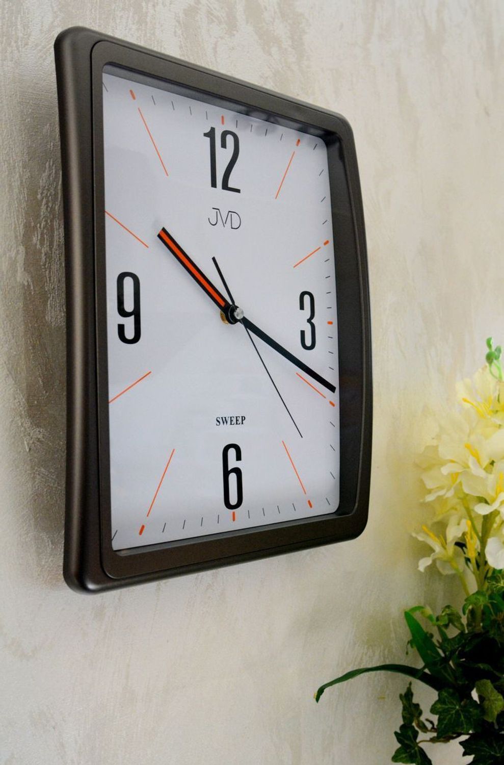 Zegar ścienny JVD prostokątny HX2496.2. Zegar ścienny prostokątny. Zegar ścienny do kuchni. Zegar ścienny z cichym mechanizmem. Ścienny zegarek do pokoju..jpg