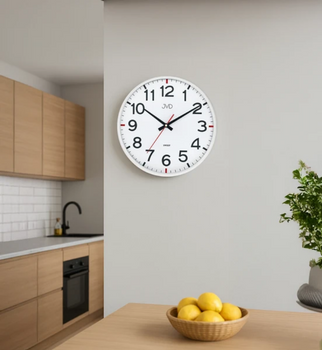 Zegar ścienny JVD HX2508.1 – biały, 30 cm, cichy mechanizm, czerwone detalesc.png
