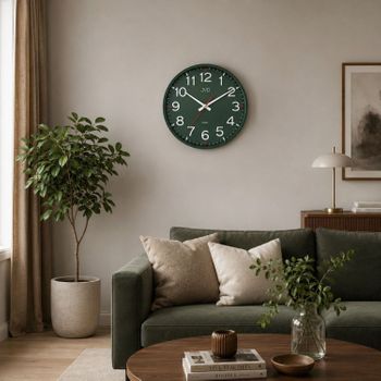 Zegar ścienny JVD HX2508.3 – zielony, 30 cm, cichy mechanizm, czerwone akcenty (1).jpg