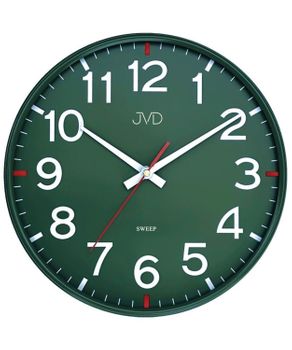Zegar ścienny JVD HX2508.3 – zielony, 30 cm, cichy mechanizm, czerwone akcenty (2).jpg