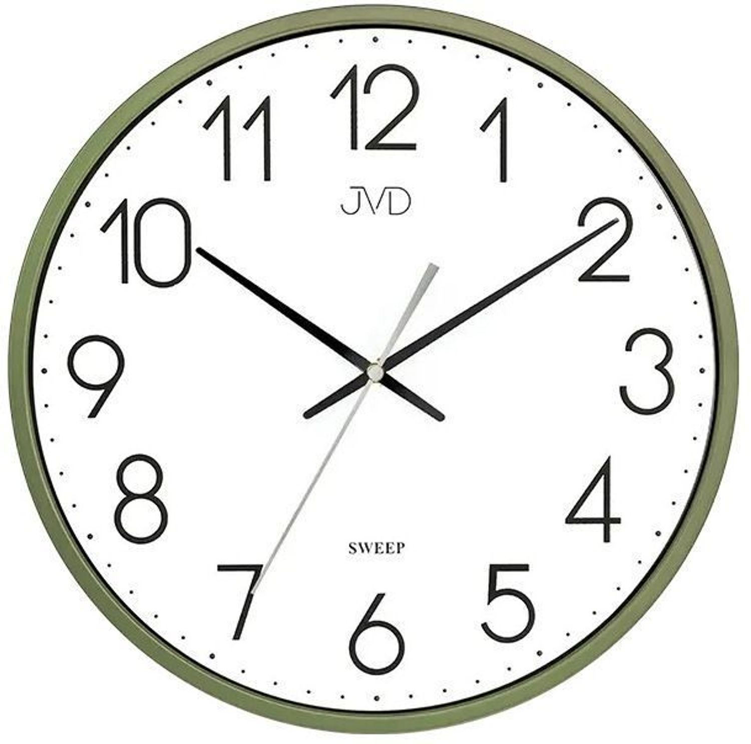 Zegar ścienny JVD HX8016.2 – zielony, 30 cm, cichy mechanizm, płynący sekundnik.jpg