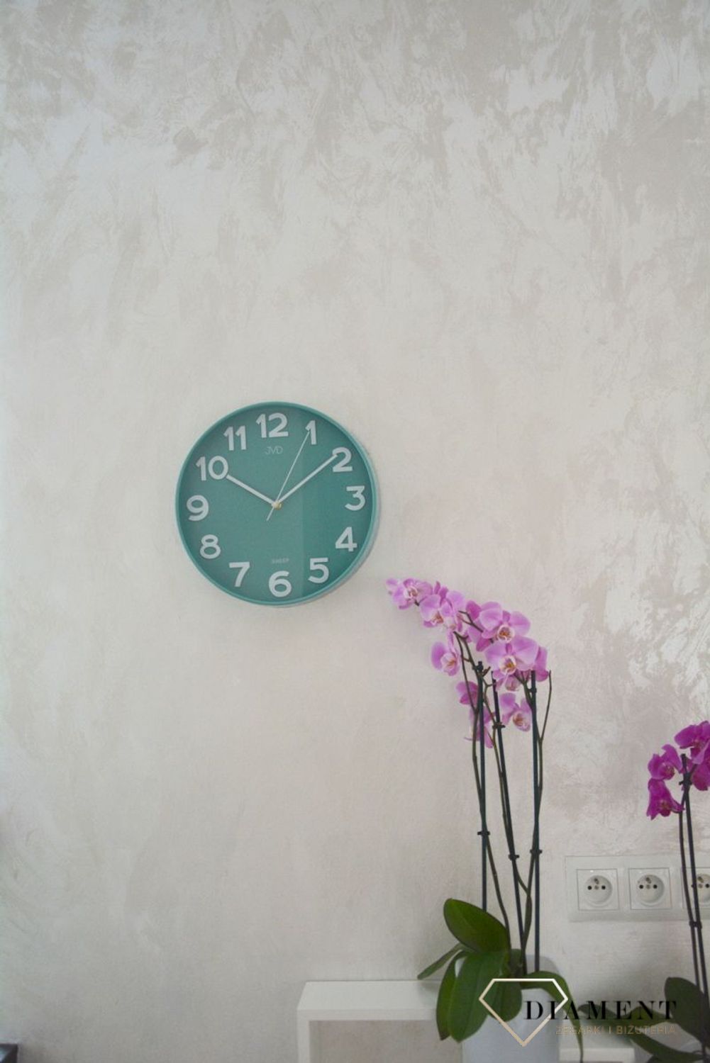 Zegar na ścianę JVD okrągły zielony HX9229.1.jpg