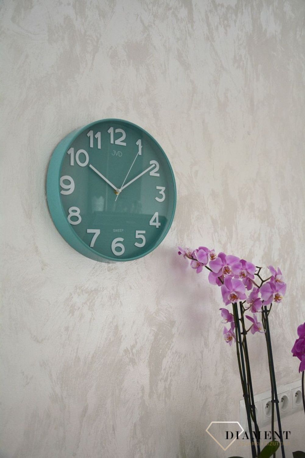 Zegar na ścianę JVD okrągły zielony HX9229.1.jpg