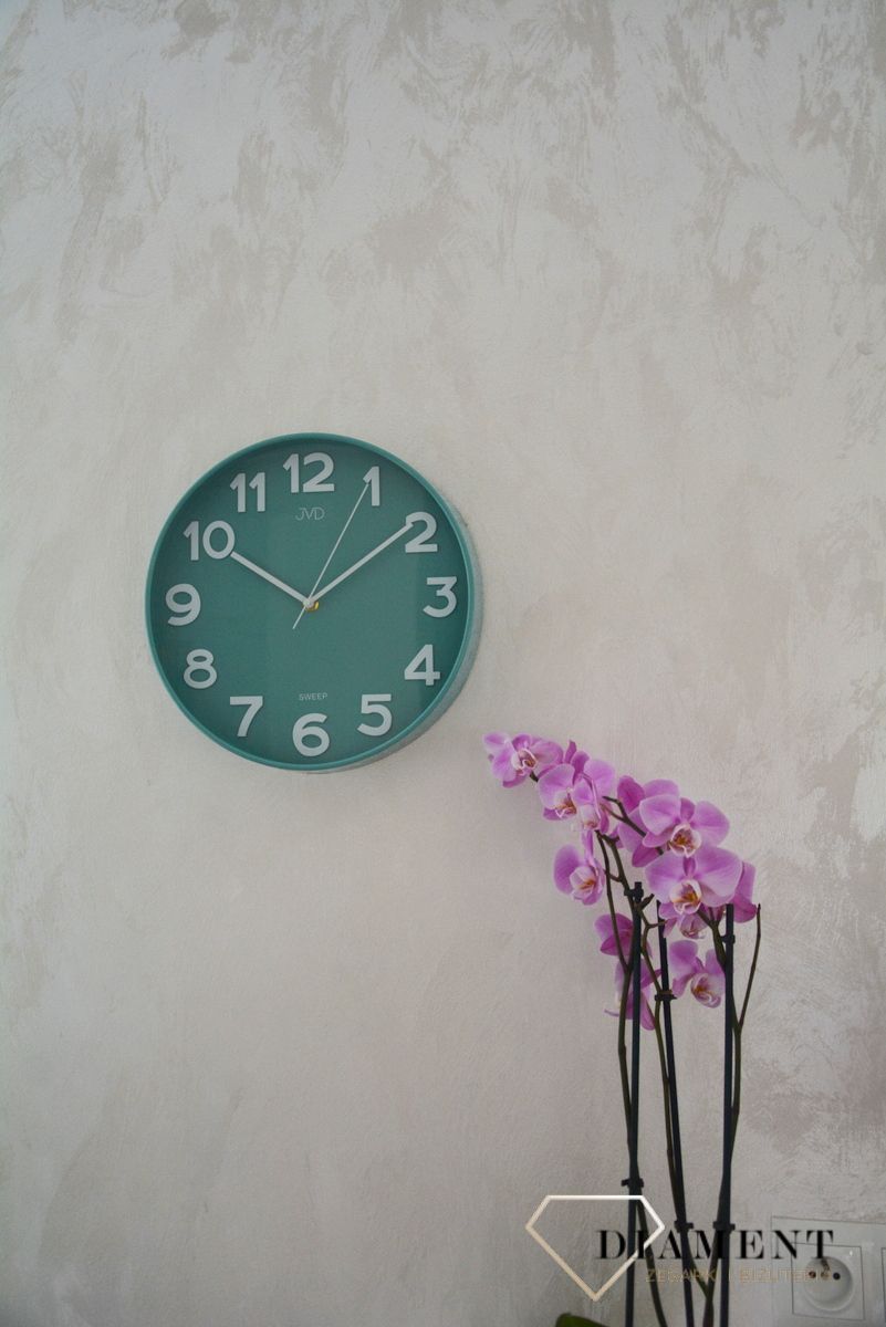 Zegar na ścianę JVD okrągły zielony HX9229.1.jpg