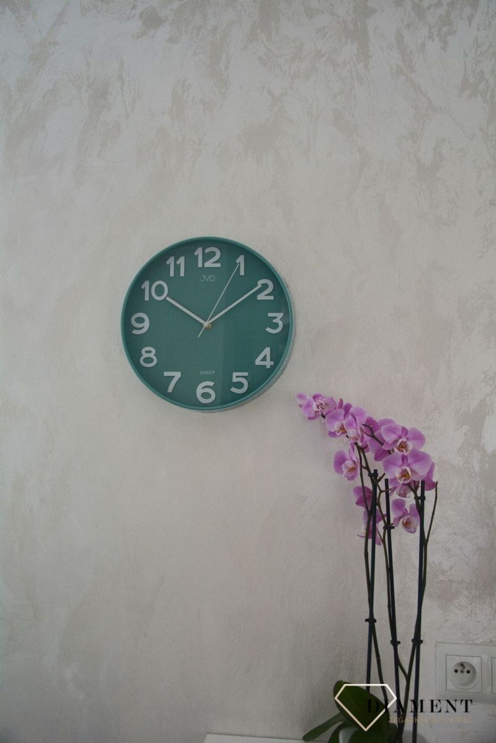 Zegar na ścianę JVD okrągły zielony HX9229.1.jpg