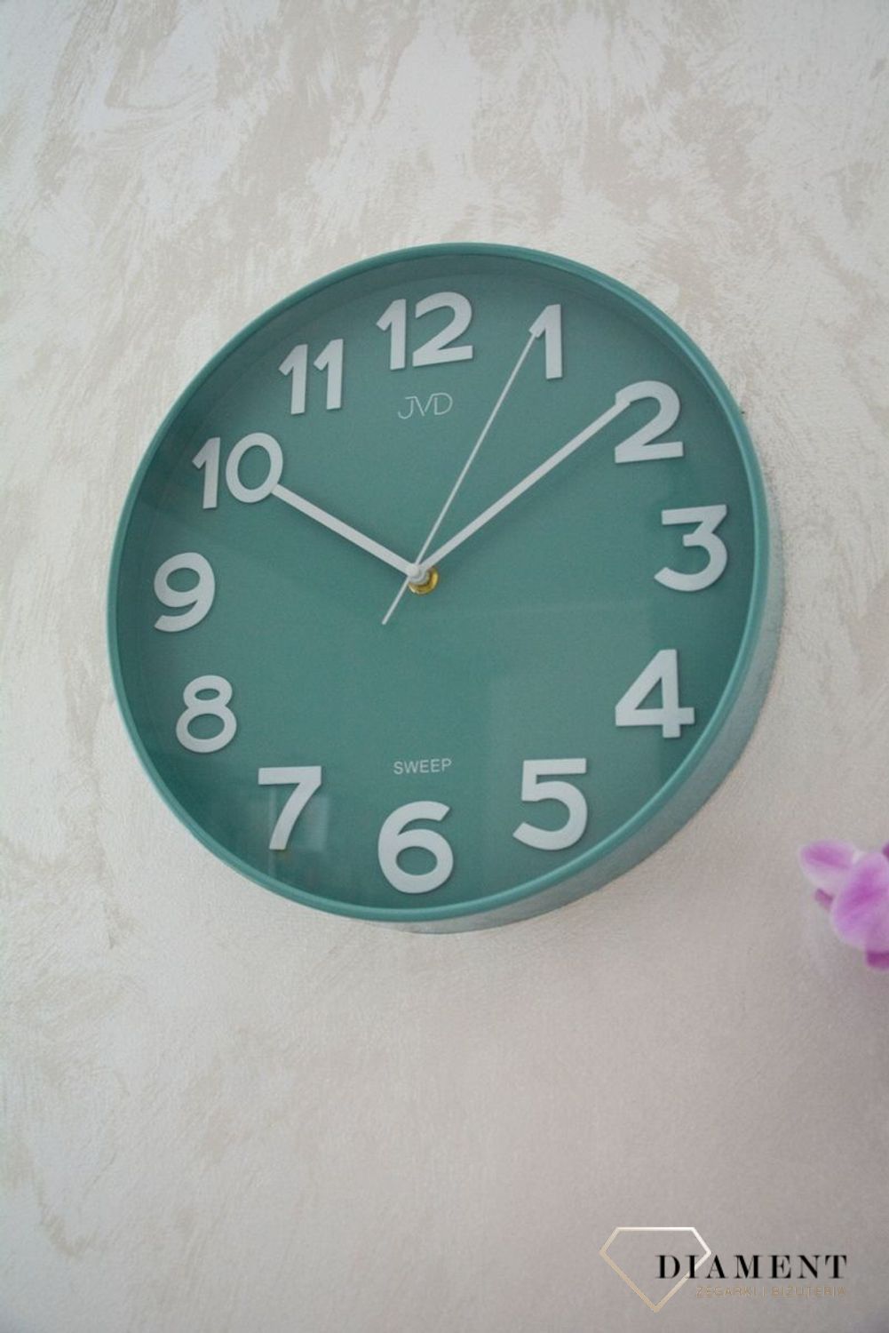 Zegar na ścianę JVD okrągły zielony HX9229.1.jpg