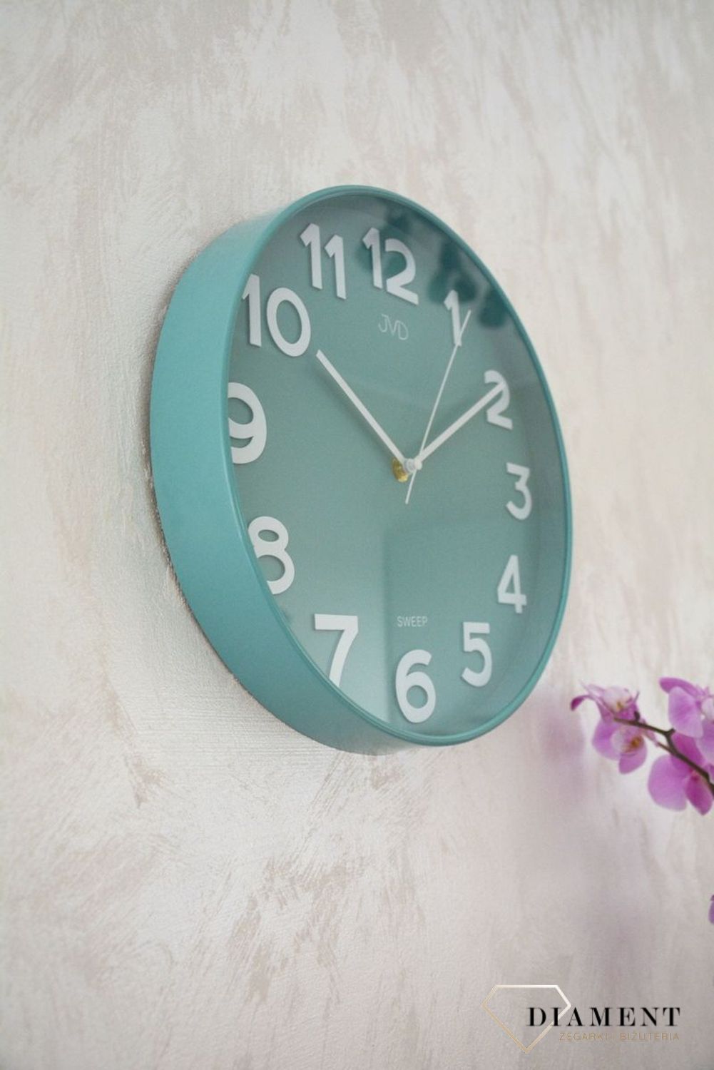 Zegar na ścianę JVD okrągły zielony HX9229.1.jpg